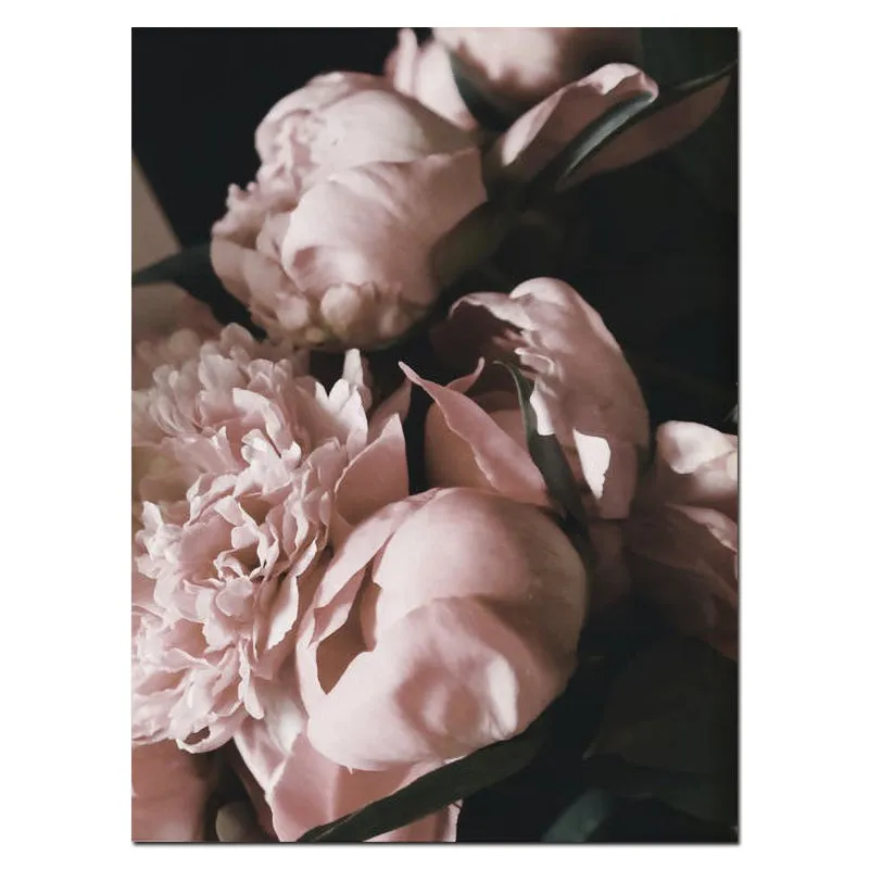 Nordic Decor Pink Peony Love Wall Art