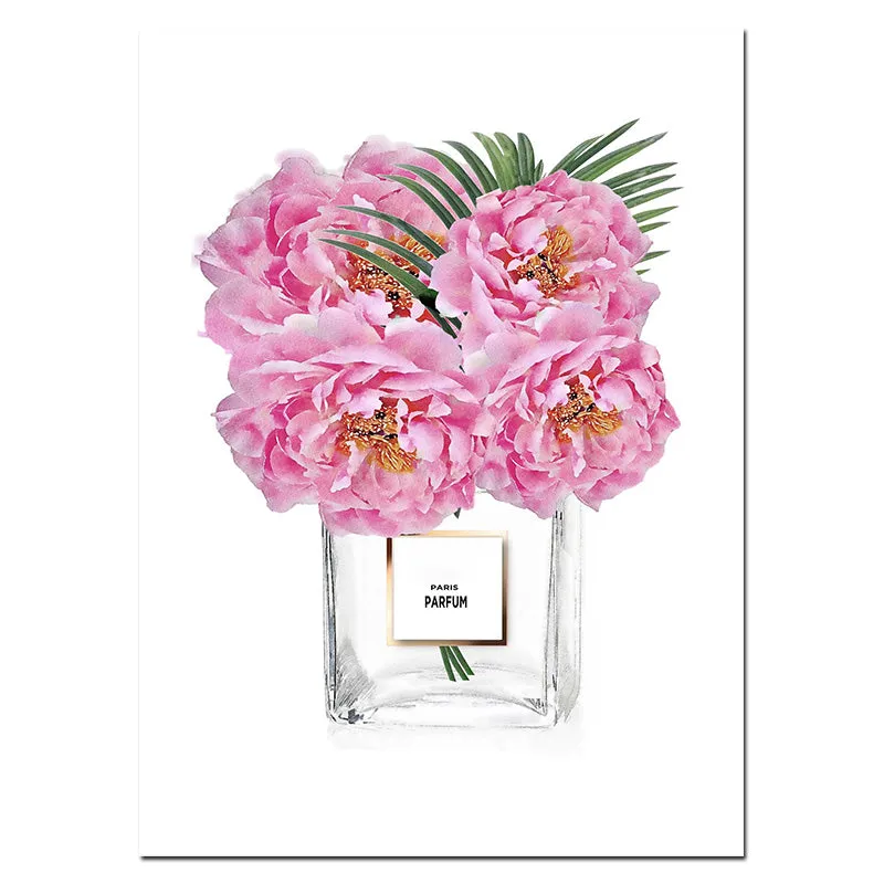 Nordic Decor Pink Peony Love Wall Art