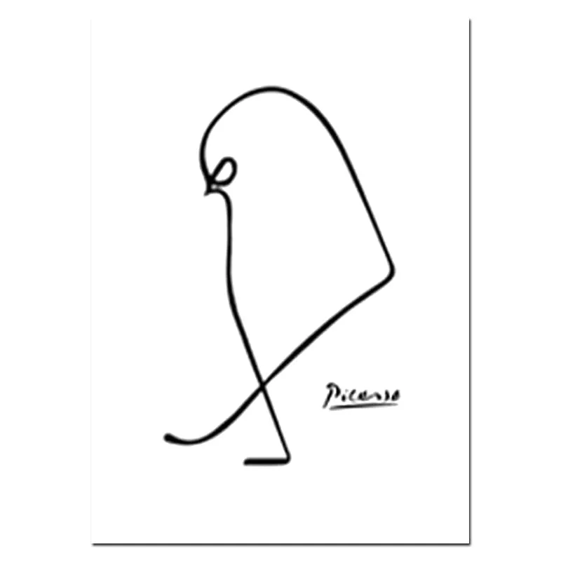 Nordic Minimalist Picasso Animals Wall Art