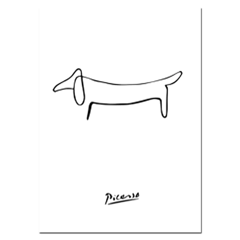 Nordic Minimalist Picasso Animals Wall Art