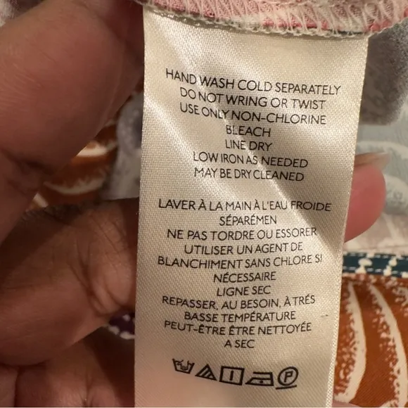 NWOT By Anthropologie Short-Sleeve V-Neck Button-Front Multicolor Midi Dress 14