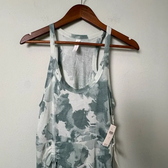 NWT Daily Practice by Anthropologie Half Pipe Mini Dress in Green Motif Size L