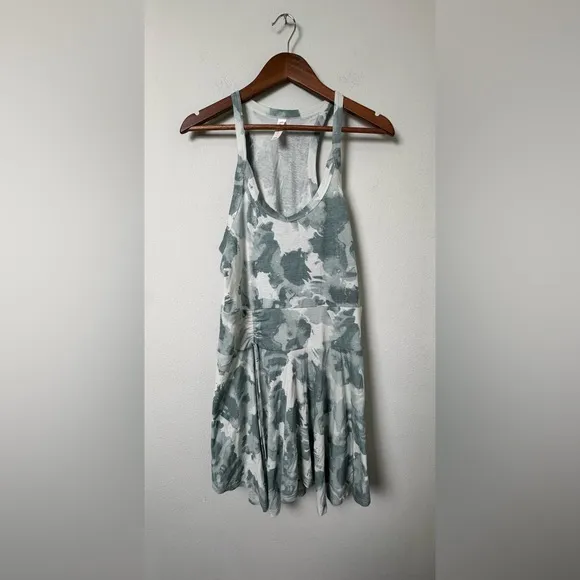 NWT Daily Practice by Anthropologie Half Pipe Mini Dress in Green Motif Size L