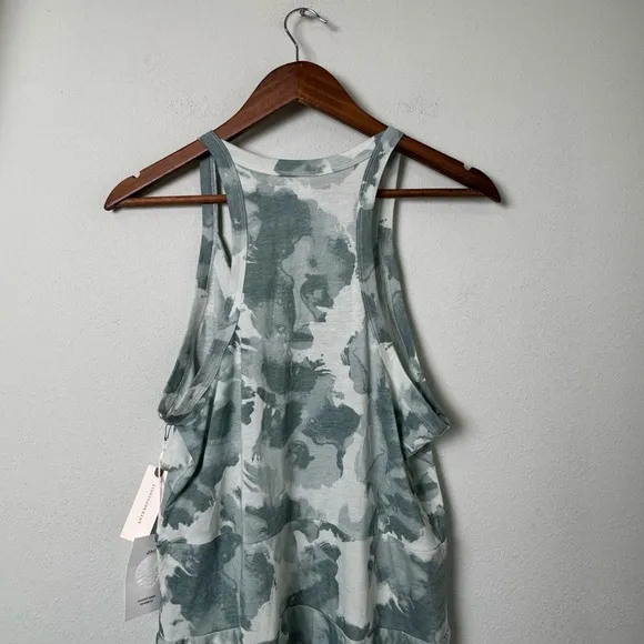NWT Daily Practice by Anthropologie Half Pipe Mini Dress in Green Motif Size L