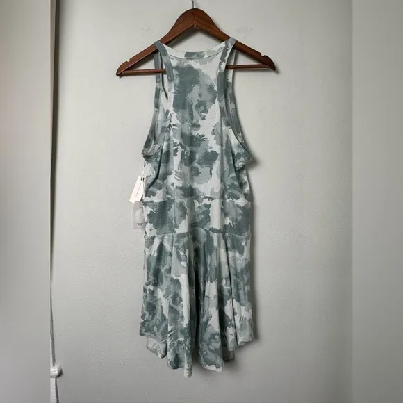 NWT Daily Practice by Anthropologie Half Pipe Mini Dress in Green Motif Size L