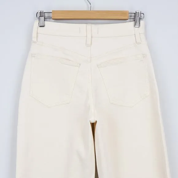 NWT Madewell The Perfect Vintage Wide-Leg Crop Jean Vintage Canvas Ecru Size 25