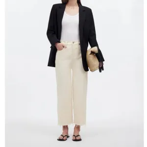 NWT Madewell The Perfect Vintage Wide-Leg Crop Jean Vintage Canvas Ecru Size 25