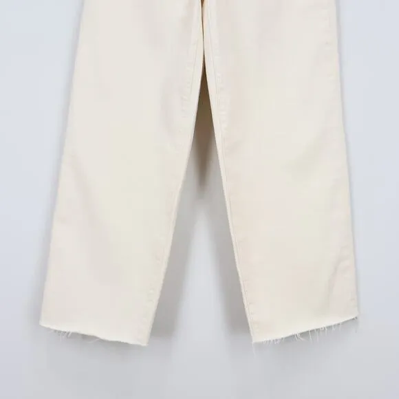 NWT Madewell The Perfect Vintage Wide-Leg Crop Jean Vintage Canvas Ecru Size 25