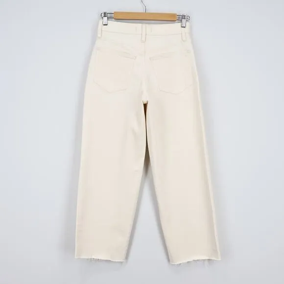 NWT Madewell The Perfect Vintage Wide-Leg Crop Jean Vintage Canvas Ecru Size 25