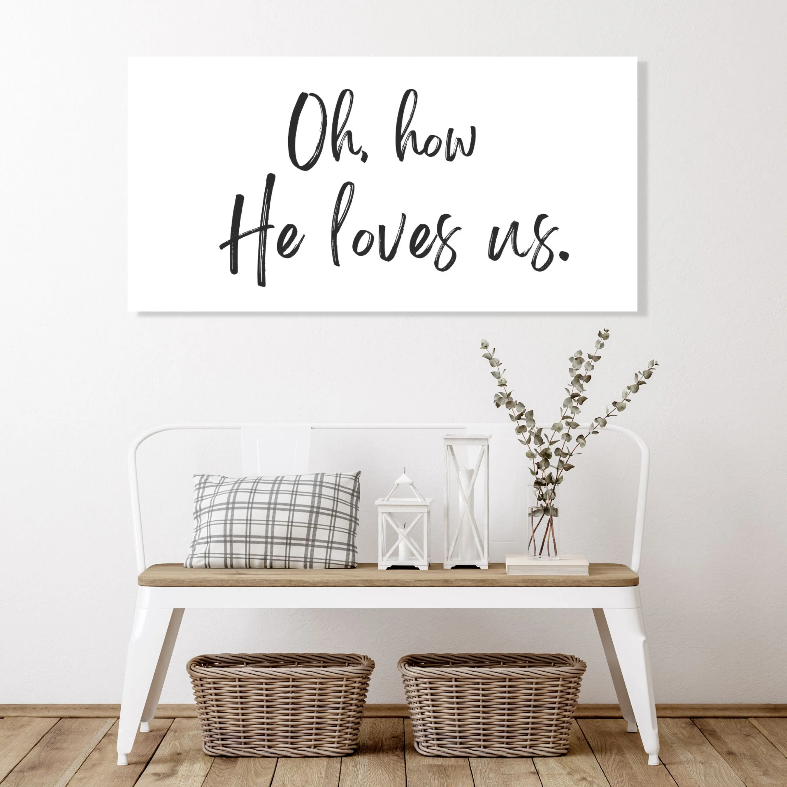 Oh How He Loves Us - Canvas Wall Art Print