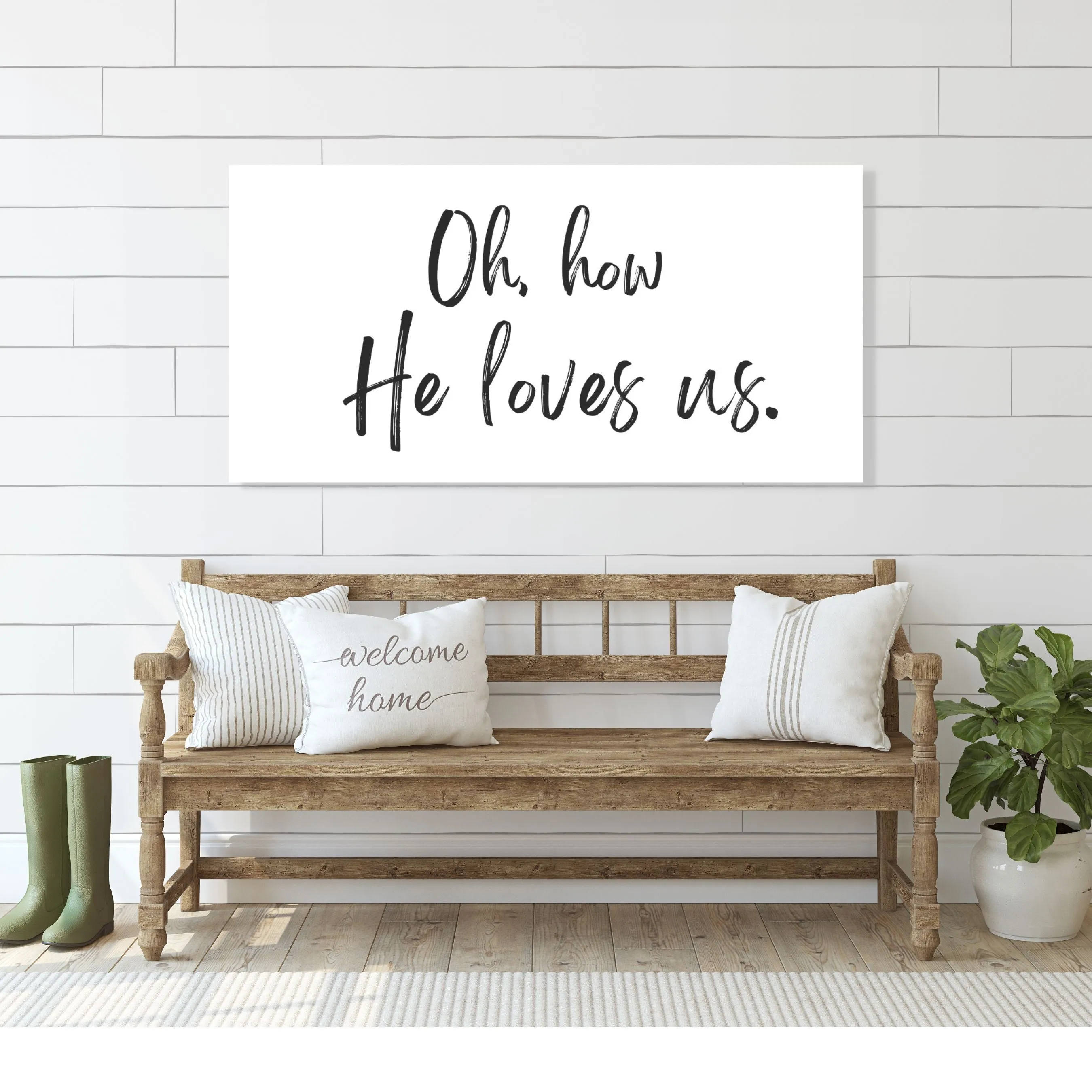 Oh How He Loves Us - Canvas Wall Art Print