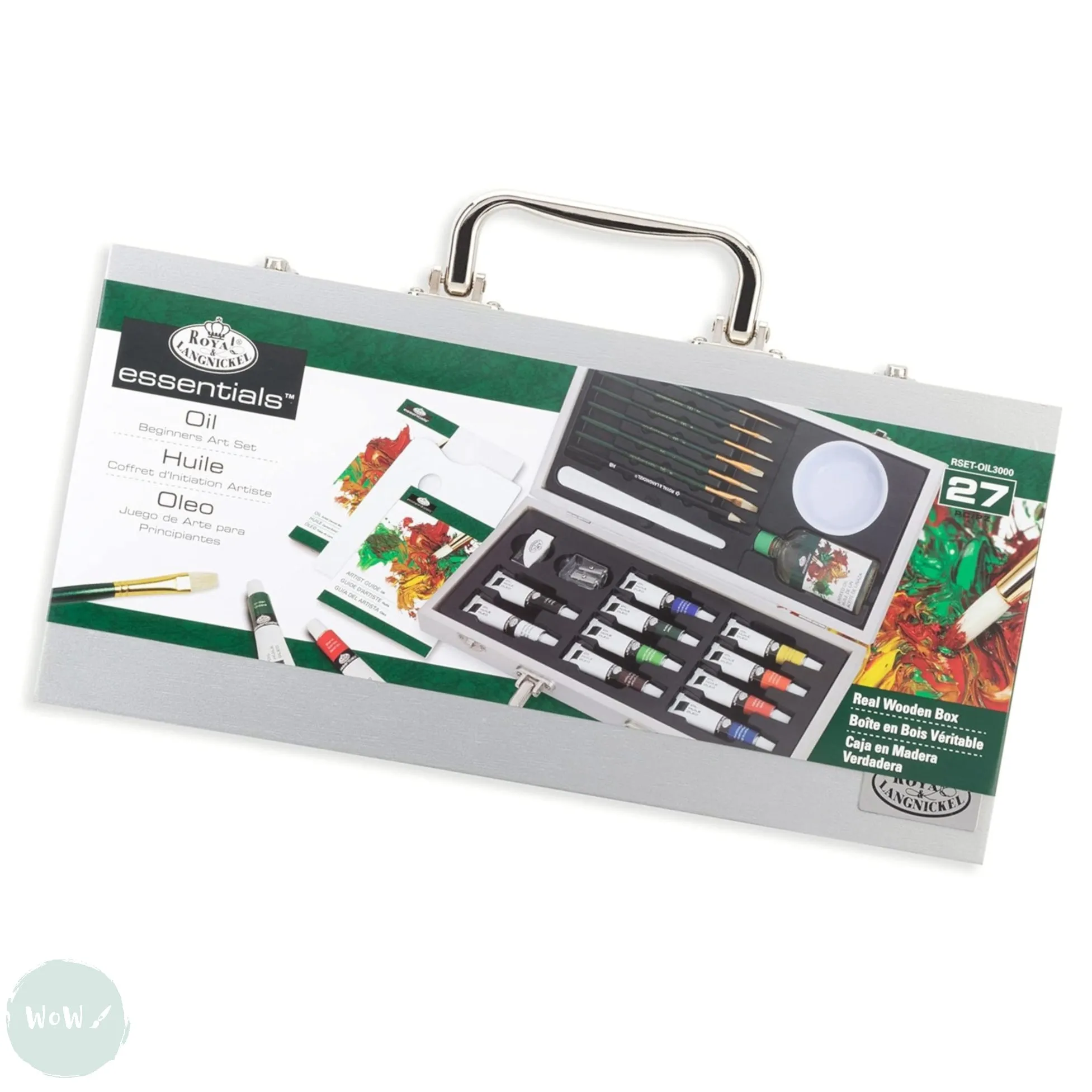 Oil Paint Set- ESSENTIALS Beginners - 27 Piece Wooden Box