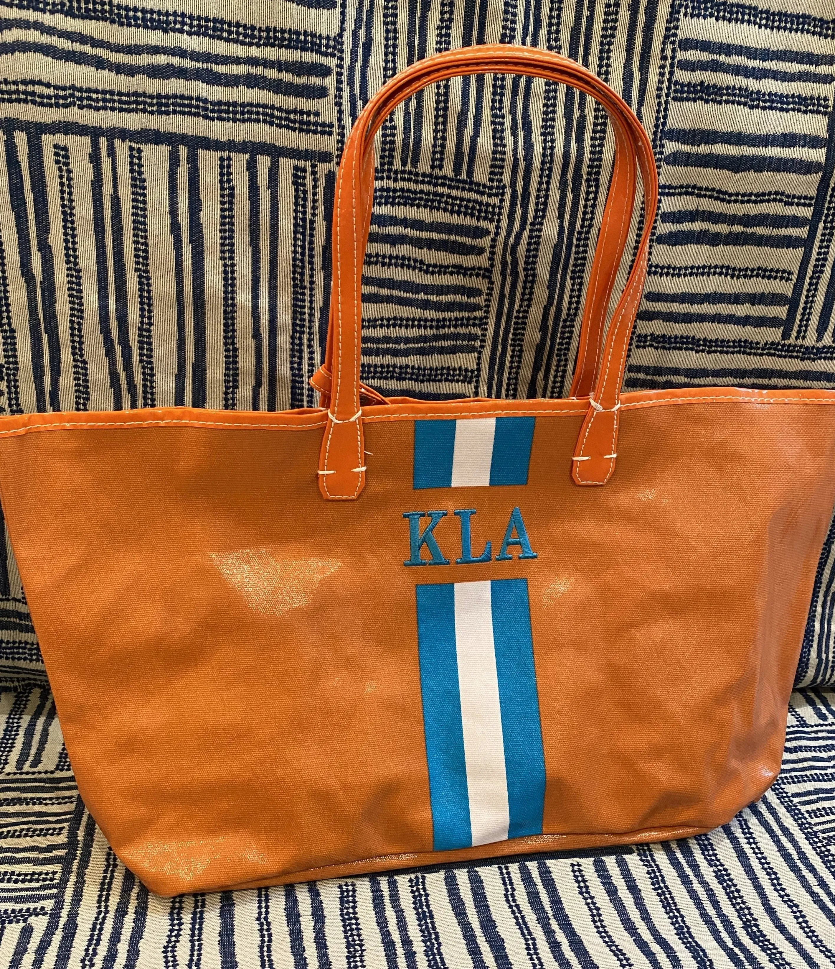 Orange Racing Stripe Tote
