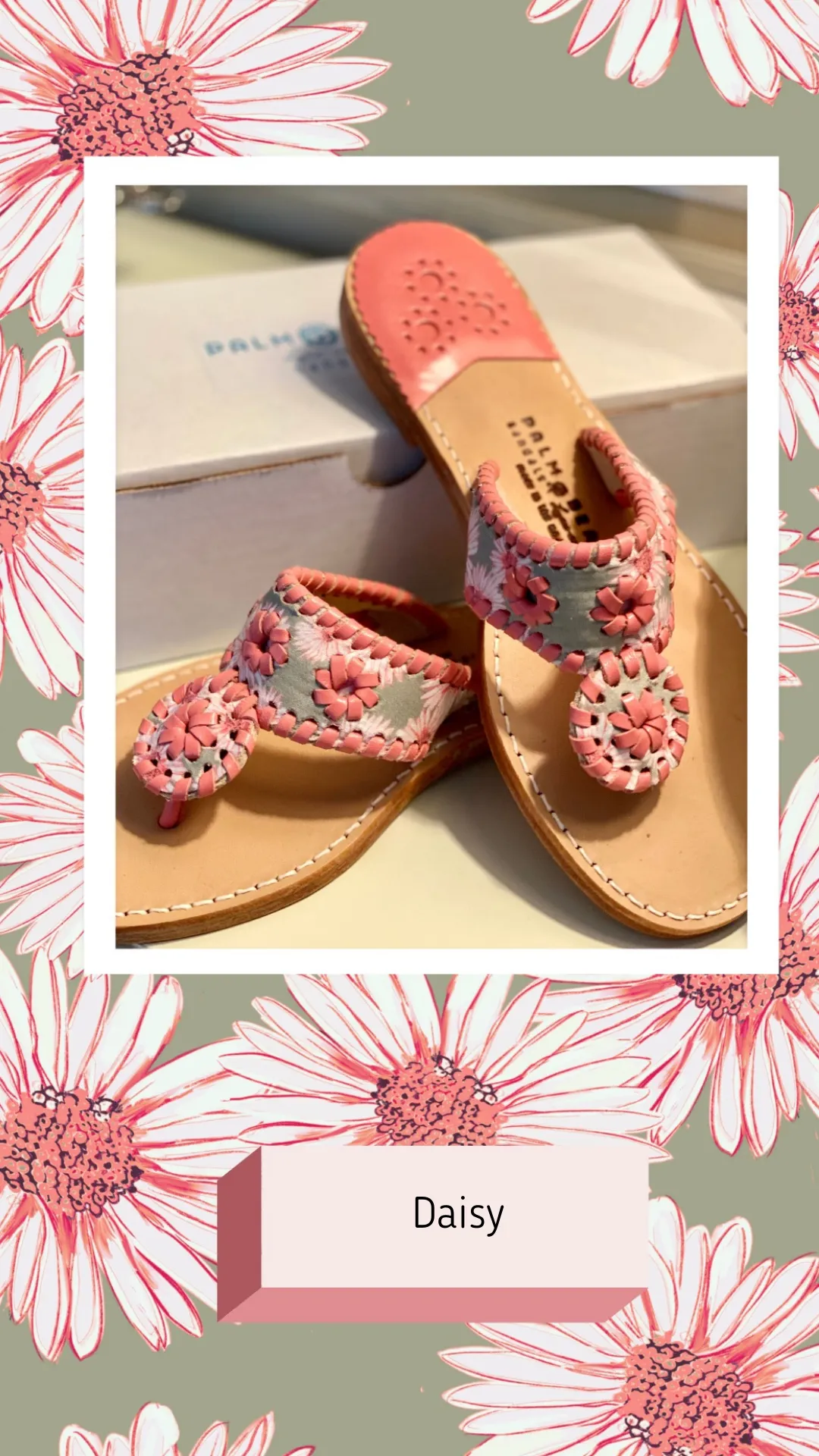 Palm Beach Sandal X Susan Albright Daisy Print