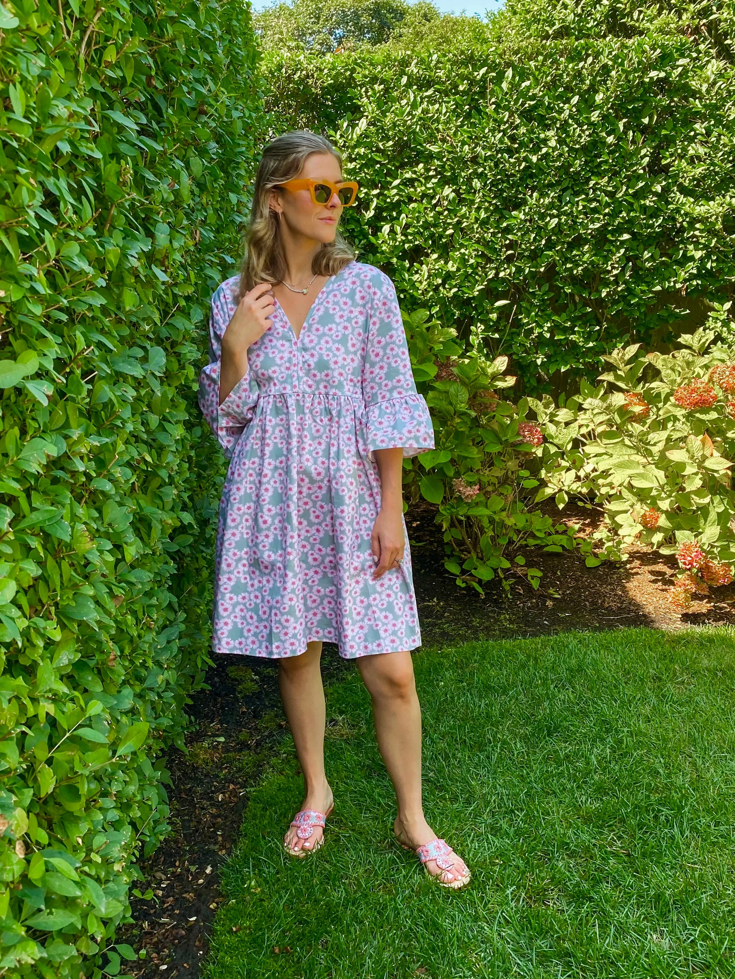Palm Beach Sandal X Susan Albright Daisy Print