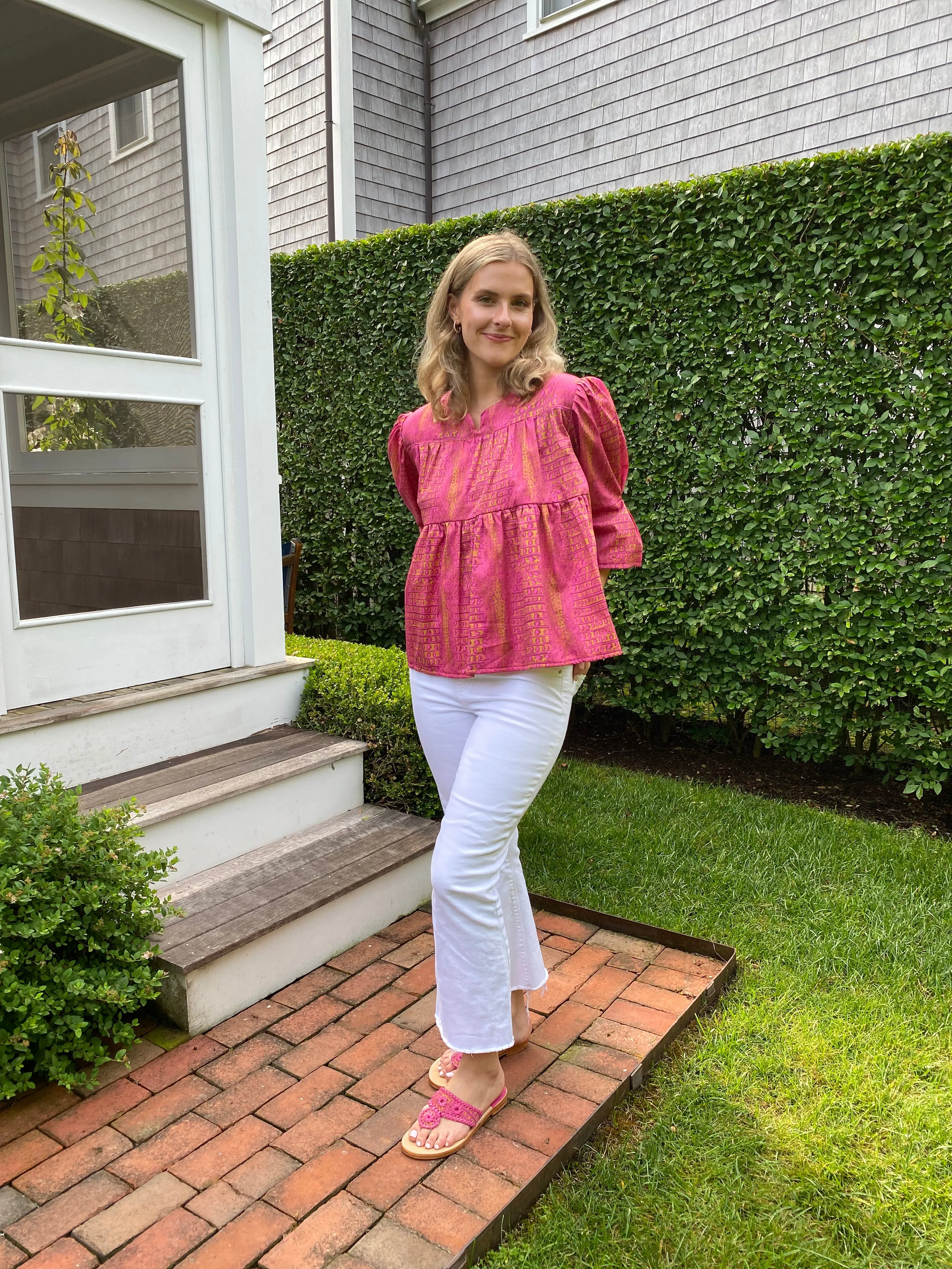 Palm Beach Sandals X Susan Albright Fuchsia Gator