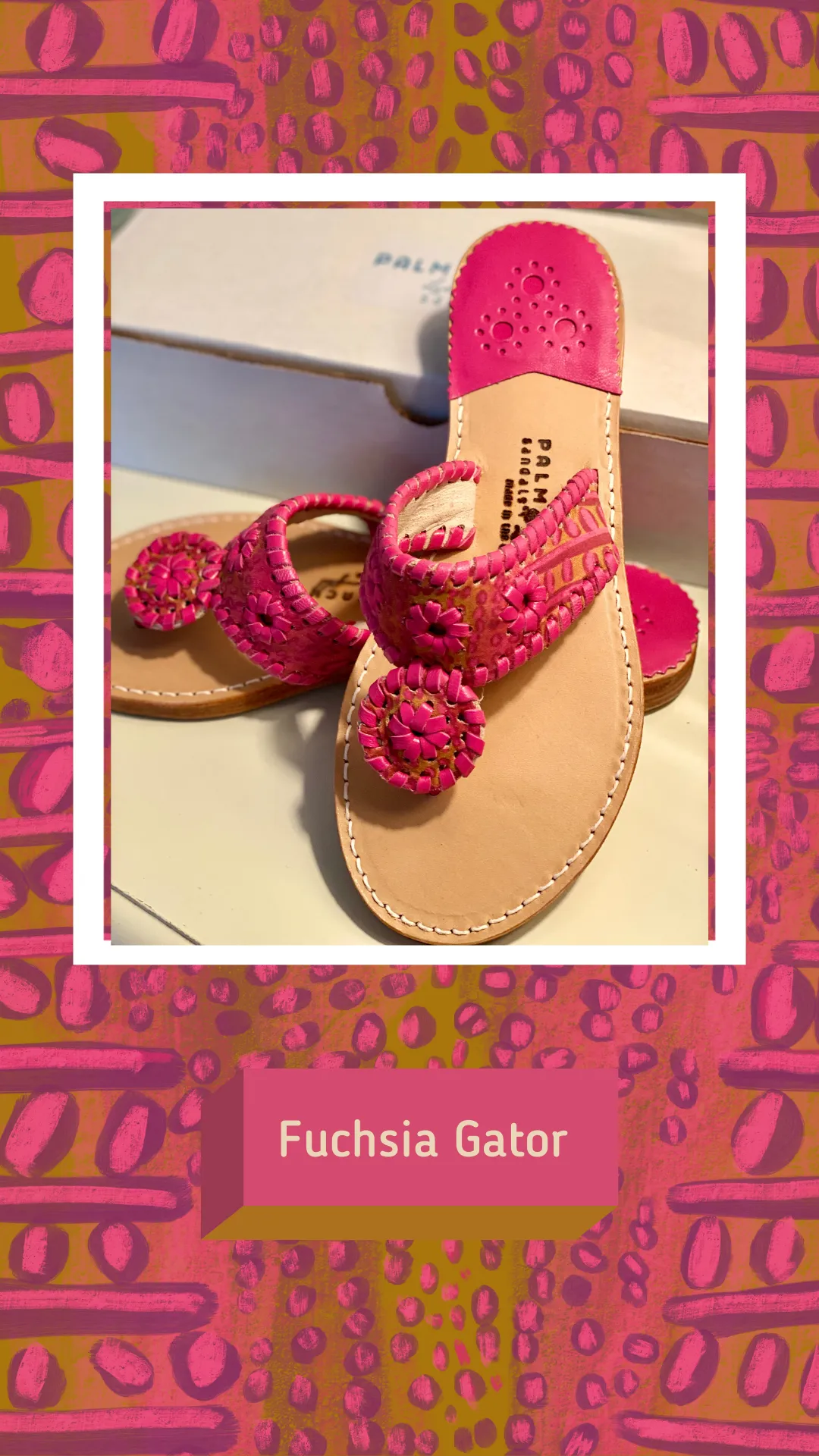 Palm Beach Sandals X Susan Albright Fuchsia Gator