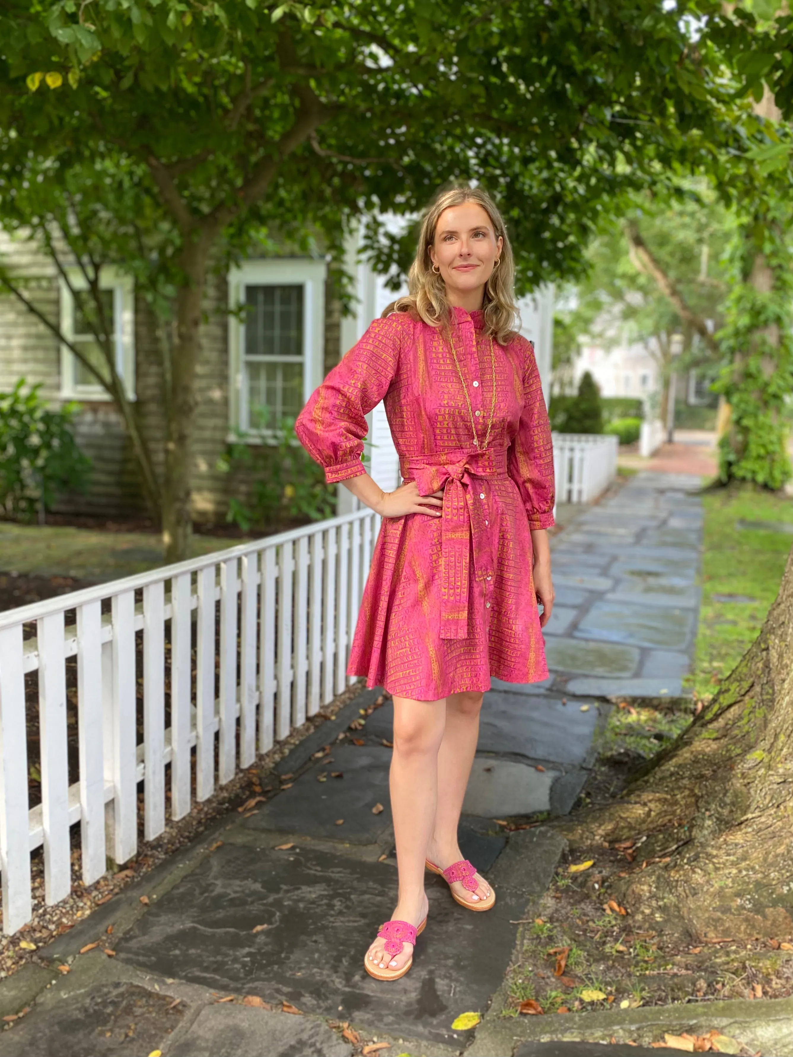 Palm Beach Sandals X Susan Albright Fuchsia Gator