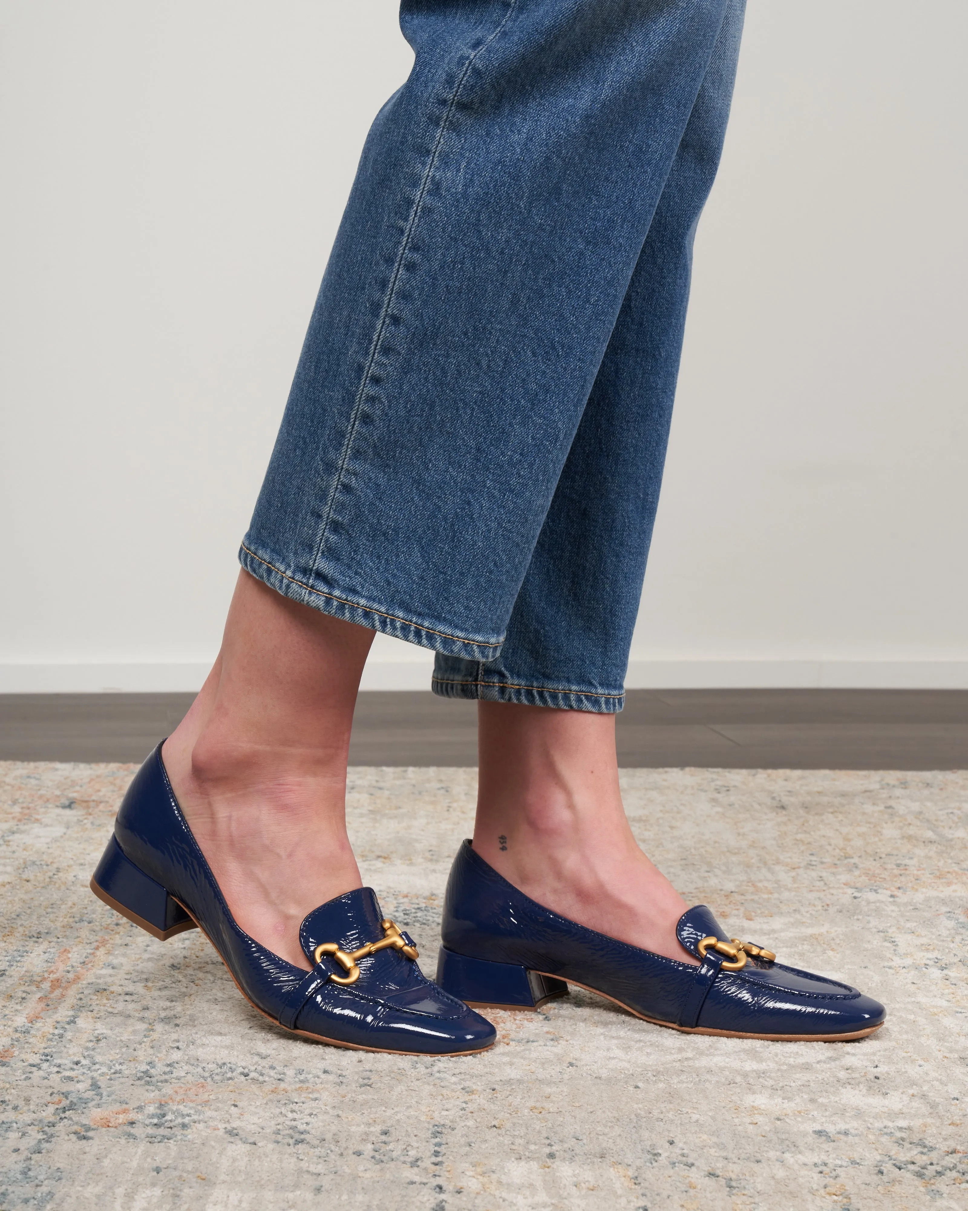 patent leather loafer w/ bit - naplak oceano