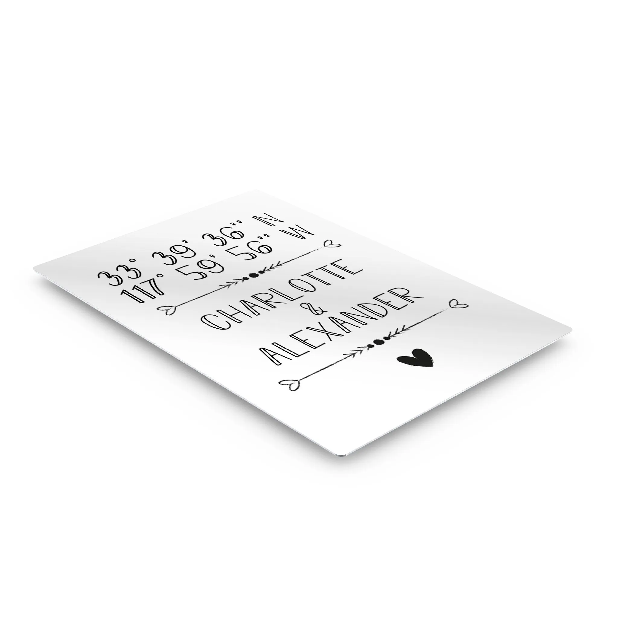 Personalized Gift Wall Art with Couple Names and Coordinates Minimalist Design
