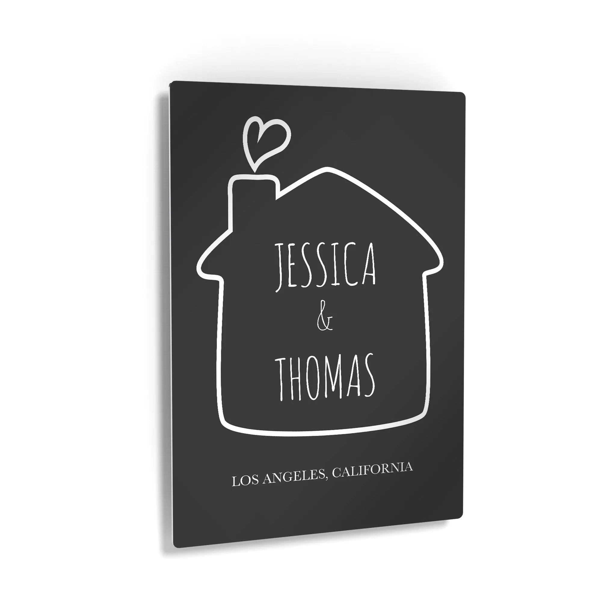 Personalized Gift Wall Art with Couple Names, City and State Name Minimalist Design