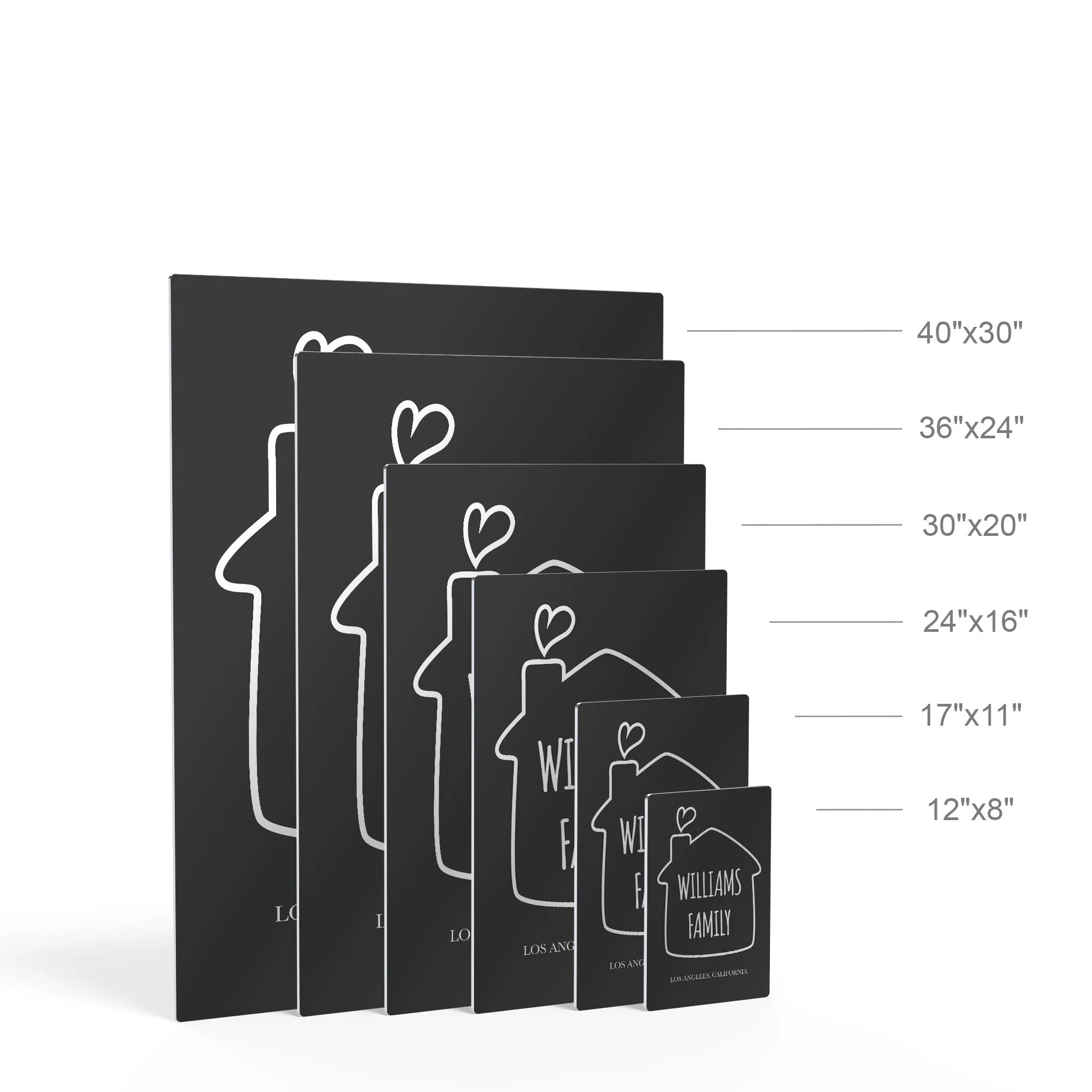 Personalized Gift Wall Art with Family Name, City and State Name Minimalist Design