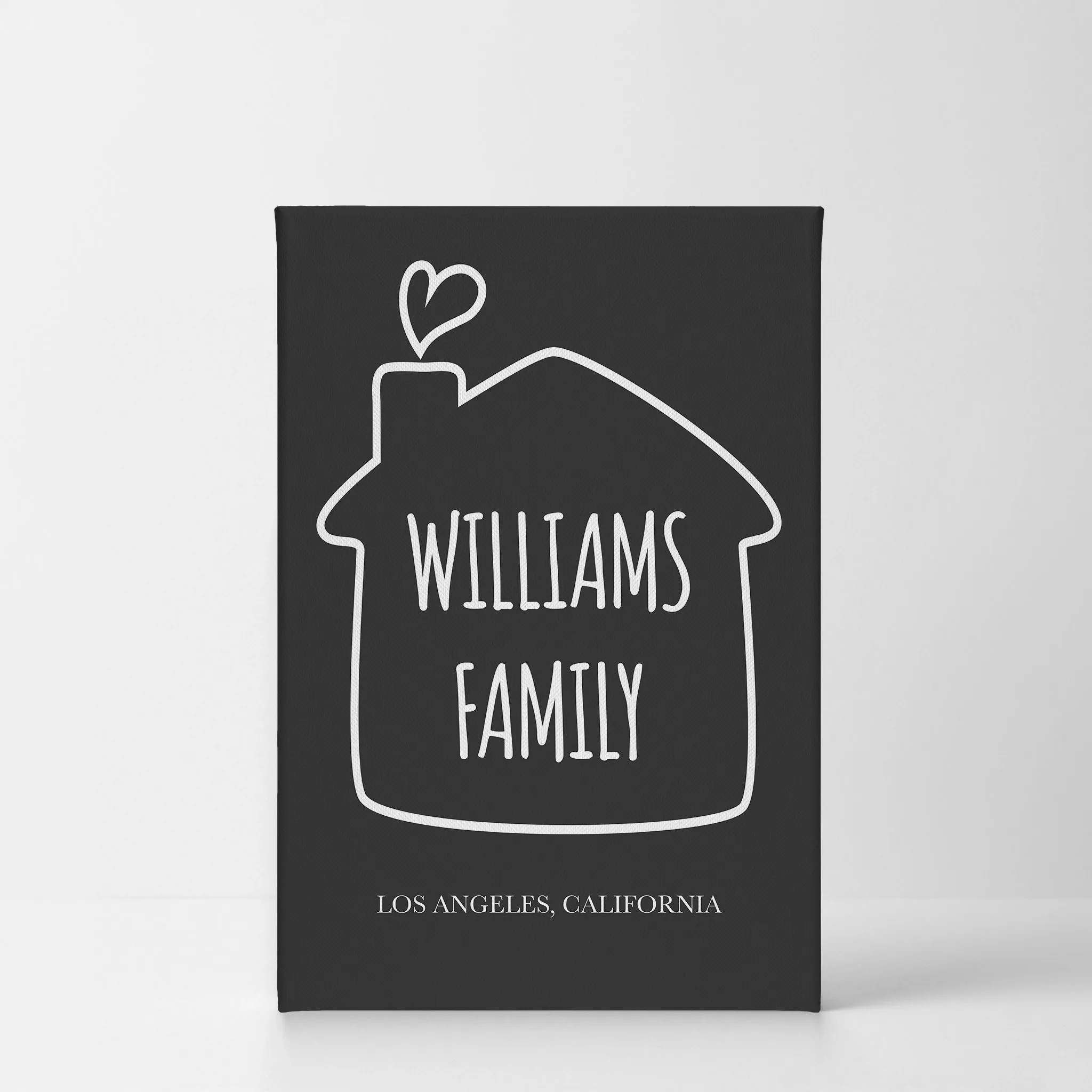Personalized Gift Wall Art with Family Name, City and State Name Minimalist Design