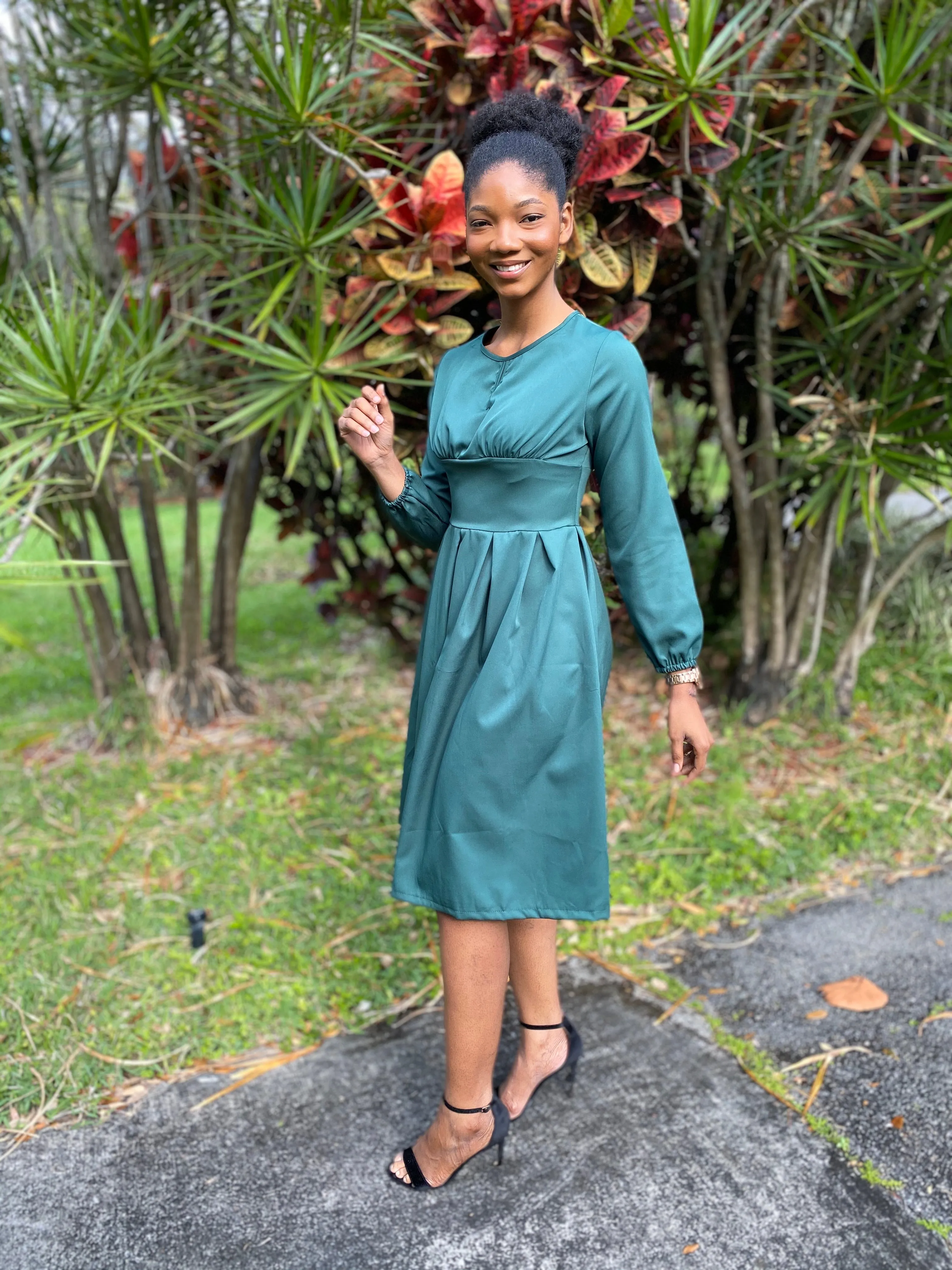 Pine green dress