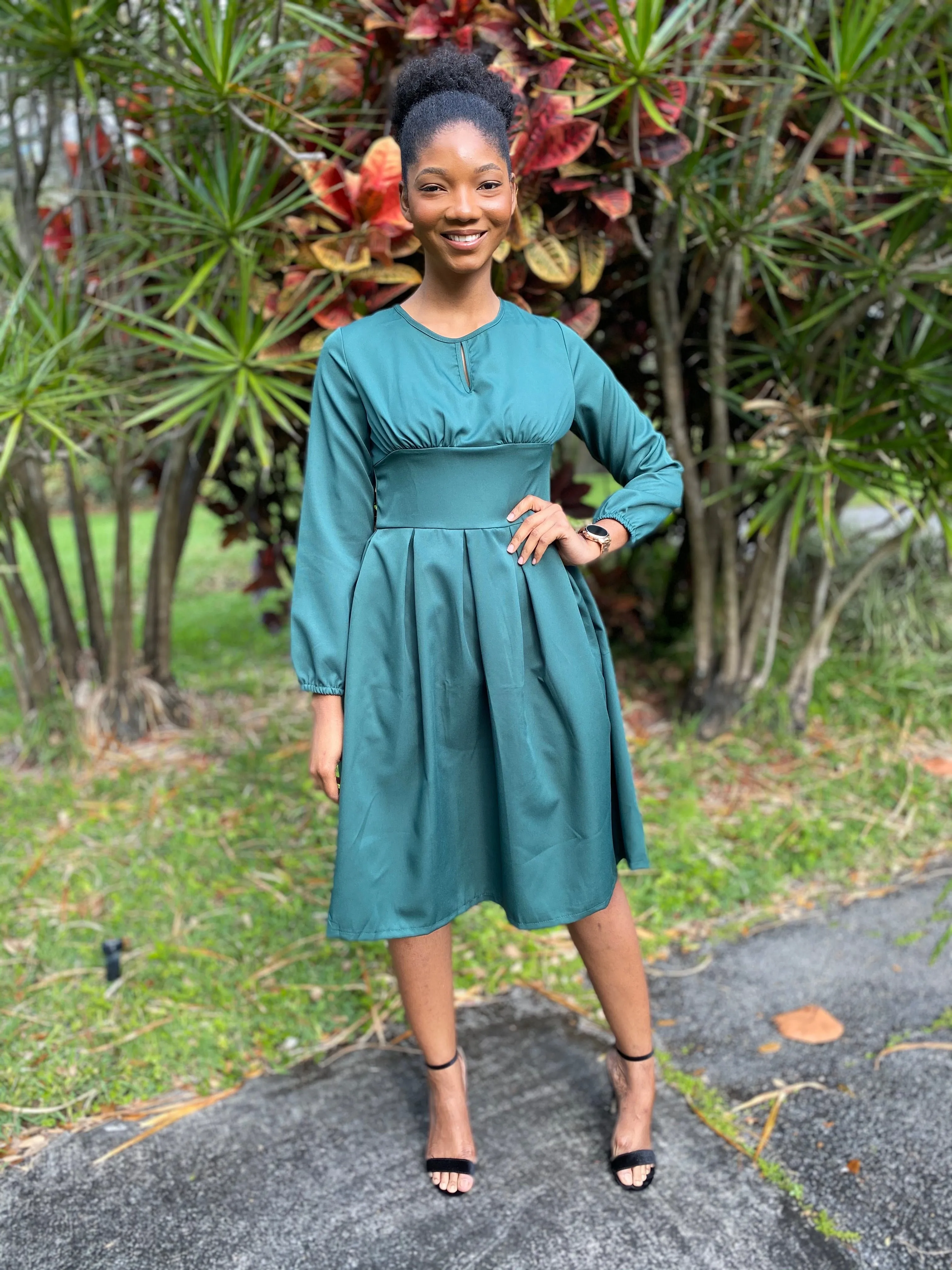 Pine green dress
