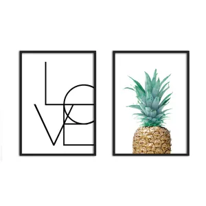 Pineapple LOVE Quotes Wall Art