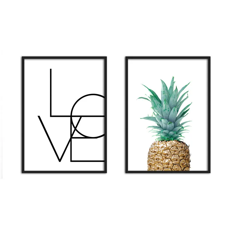 Pineapple LOVE Quotes Wall Art