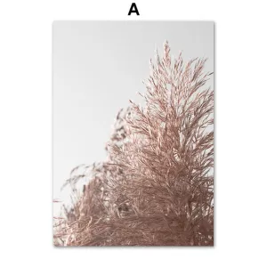 Pink Reed Grass Flower Plant Wall Art