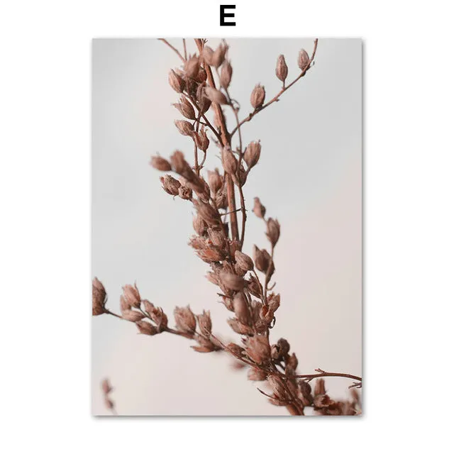 Pink Reed Grass Flower Plant Wall Art