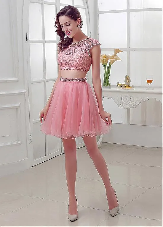 Pink Two-piece Homecoming Dress