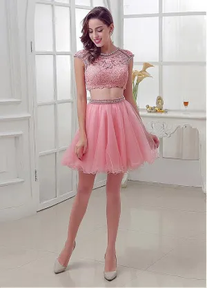 Pink Two-piece Homecoming Dress