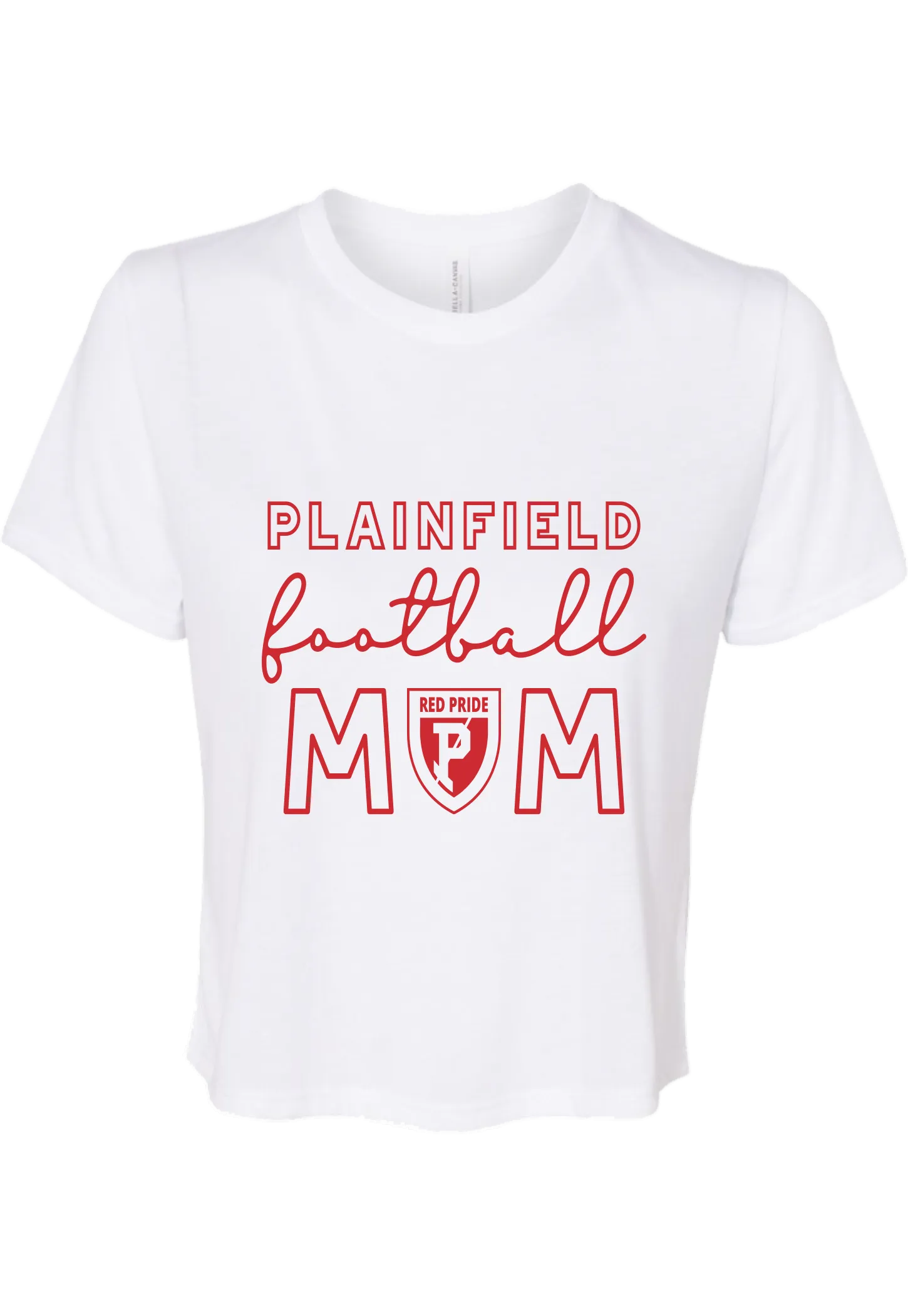 Plainfield Football Mom Crop Tee