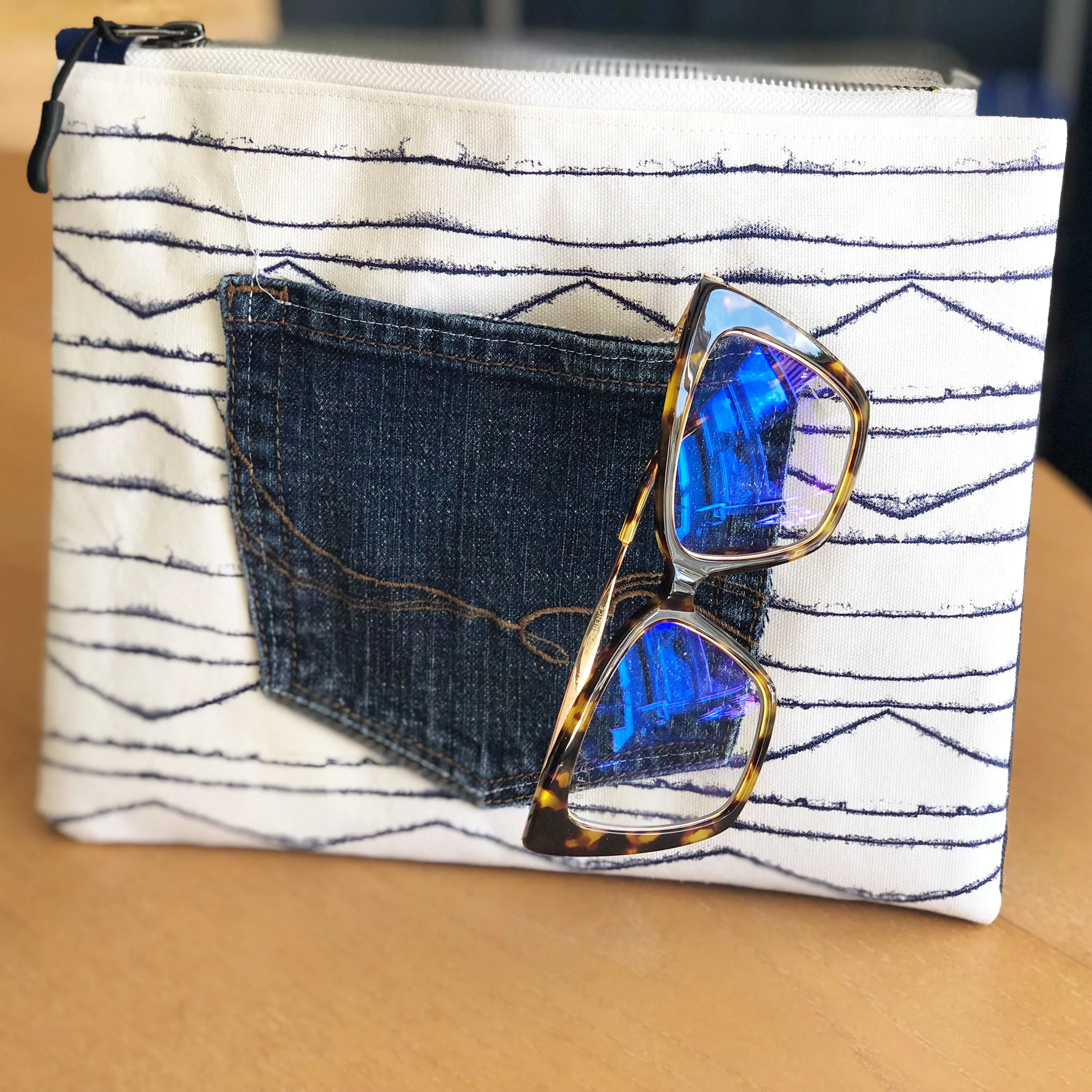 pocket blues - canvas zip bag