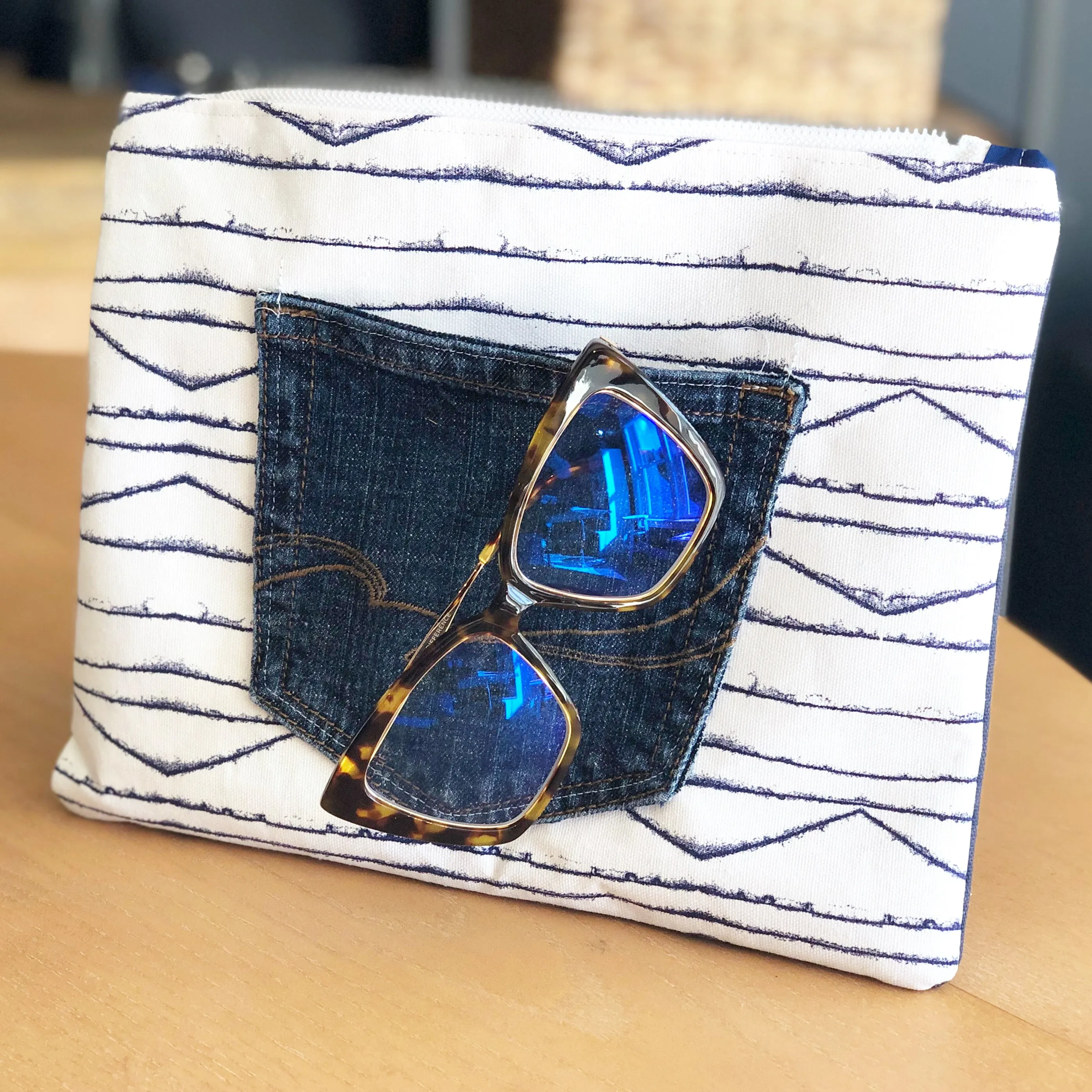 pocket blues - canvas zip bag