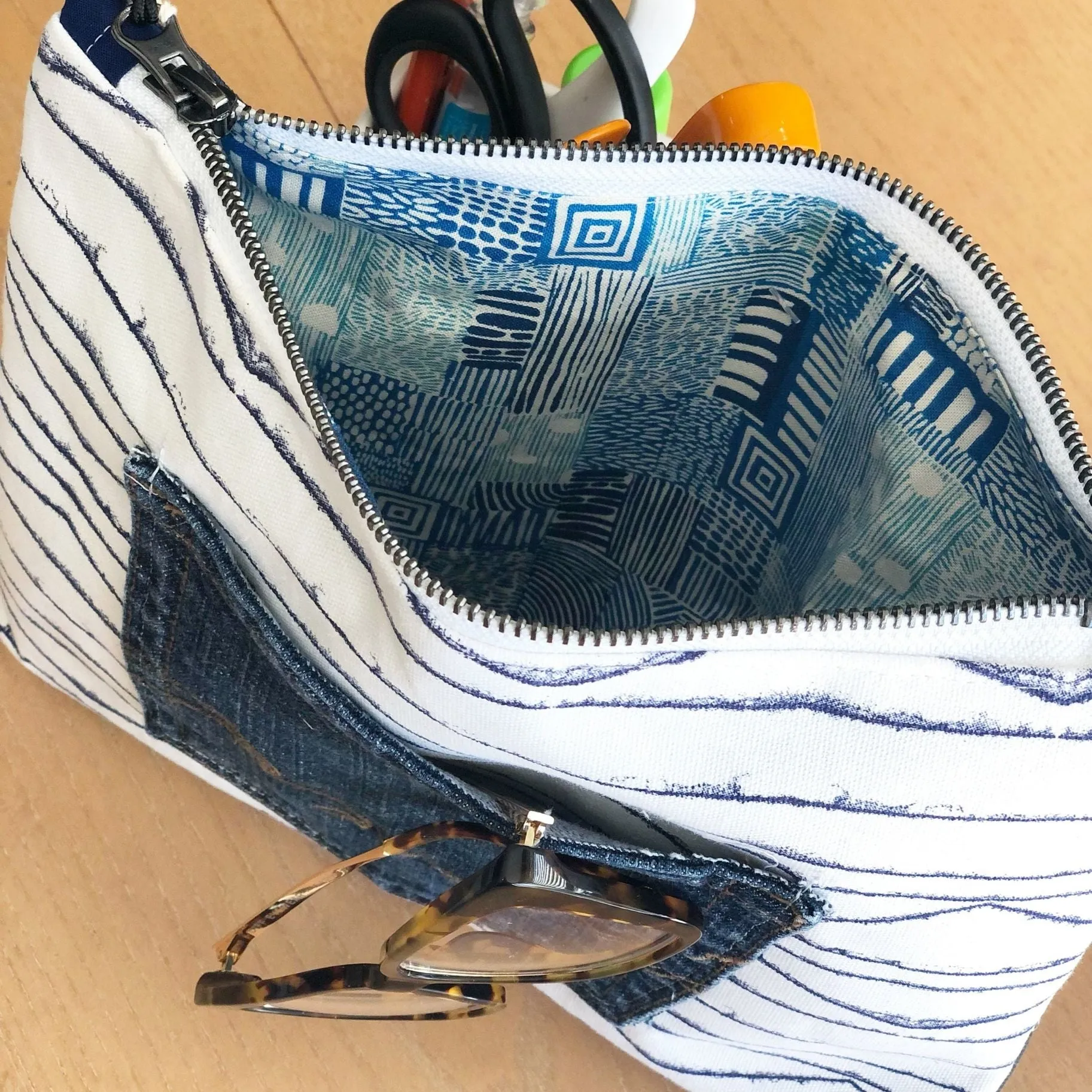 pocket blues - canvas zip bag