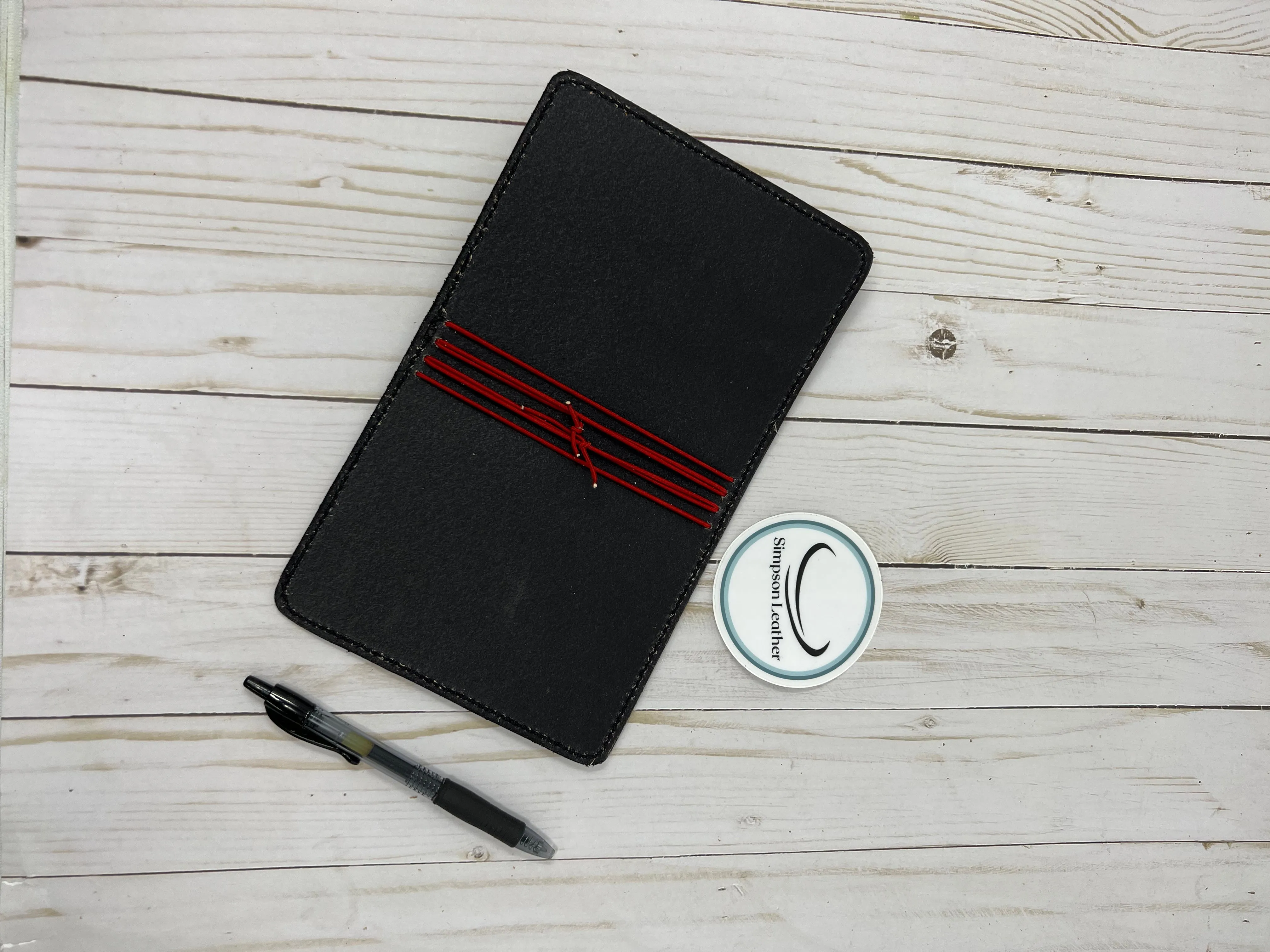 Pocket Plus Leather Traveler’s Notebook, Ebony Harness,  for 3.5” x 5.5” inserts (not included)