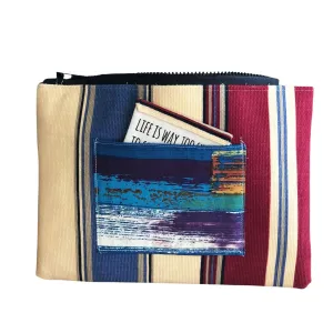 pocket stripes - canvas zip bag
