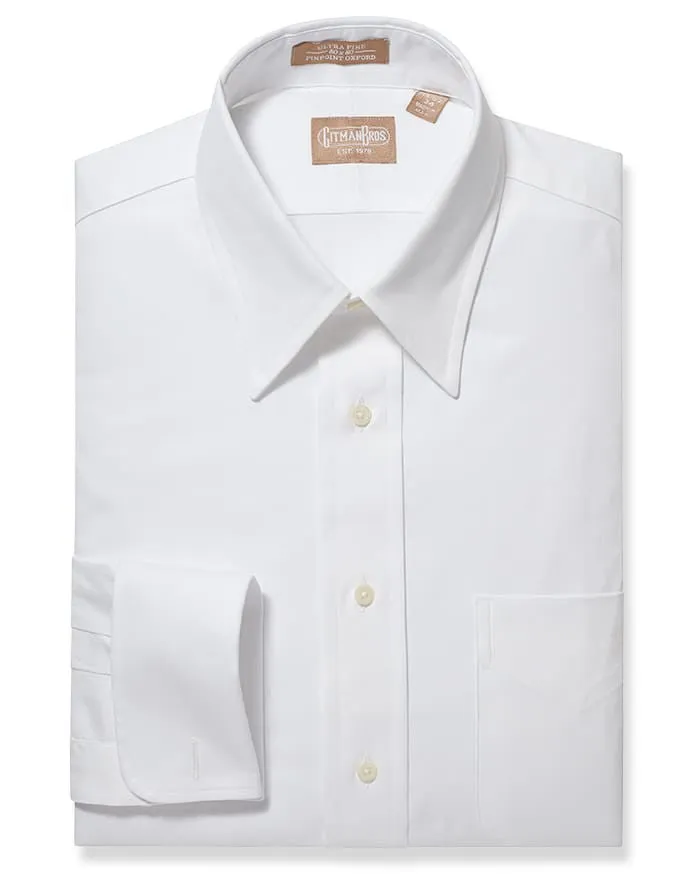 Point Collar Pinpoint French Cuff White