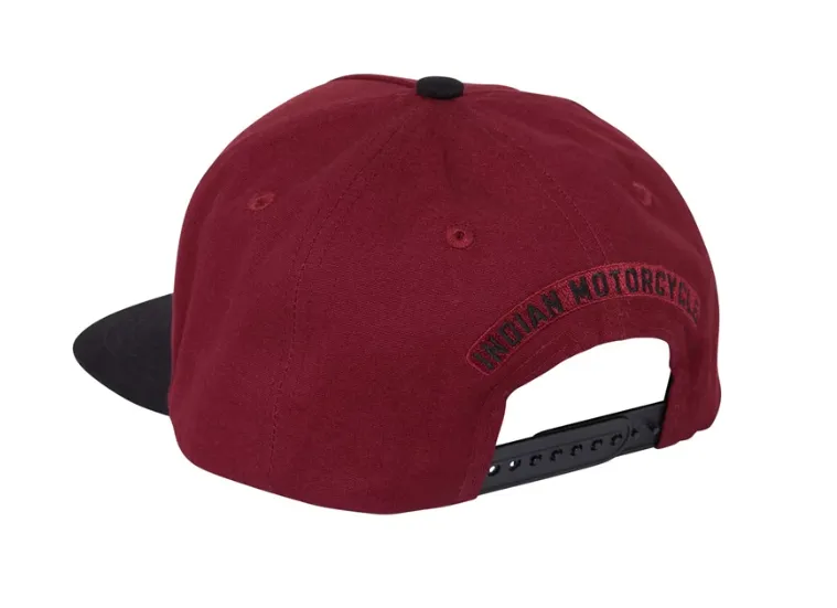 Port And Black Logo Flat Peak Cap, Multi