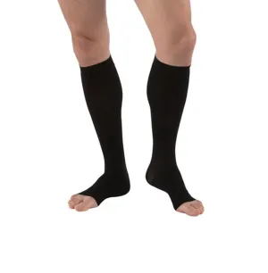 PR/1 JOBST MEDICAL LEG WEAR, MEN, RIBBED, KNEE HIGH, 30-40MMHG, MD, BLACK, OPEN TOE