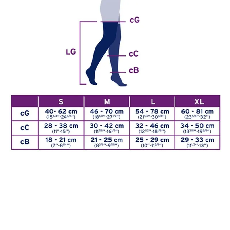 PR/1 JOBST MEDICAL LEG WEAR, MEN, RIBBED, THIGH HIGH W/SIL DOT BAND, 30-40MMHG, LG, KHAKI, CLOSED TOE