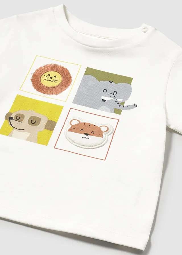 Pre-Order Mayoral 1056 Cream Tee-Shirt, Mayoral 1646 Swim Shorts and Bucket Hat