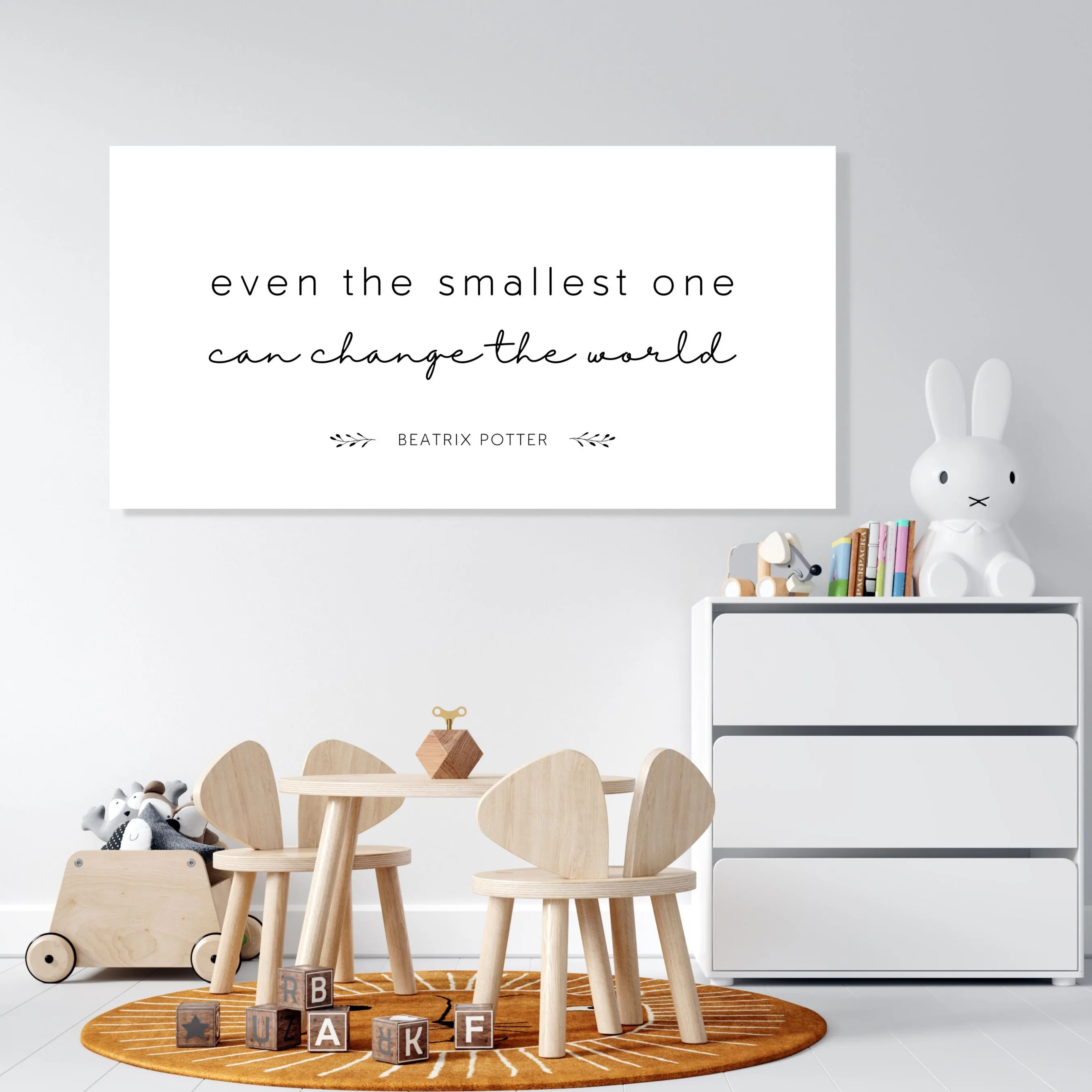 "Even the Smallest One Can Change the World" - Beatrix Potter:  Canvas Wall Art