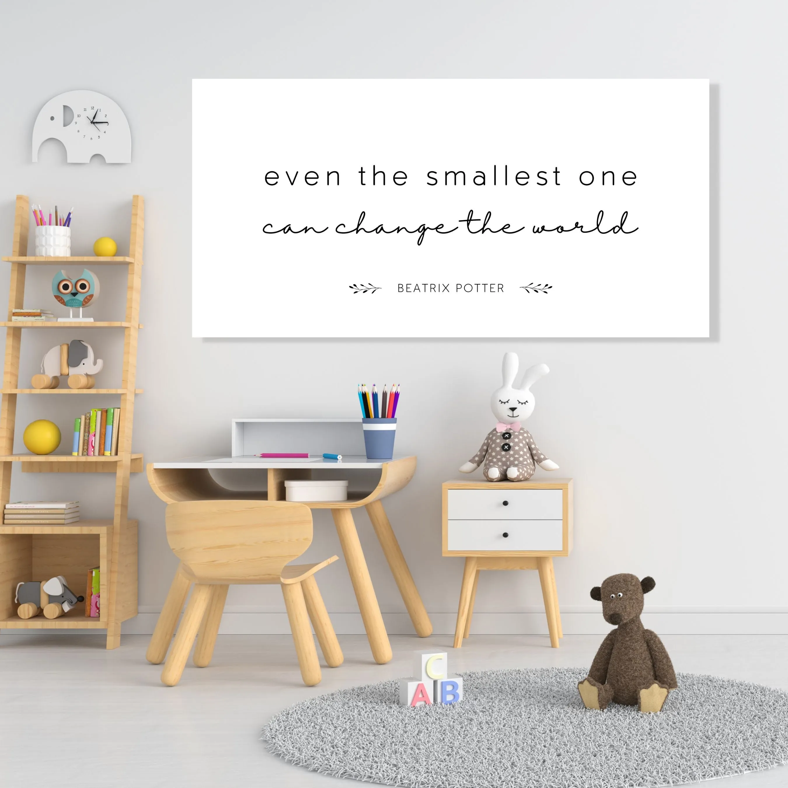 "Even the Smallest One Can Change the World" - Beatrix Potter:  Canvas Wall Art