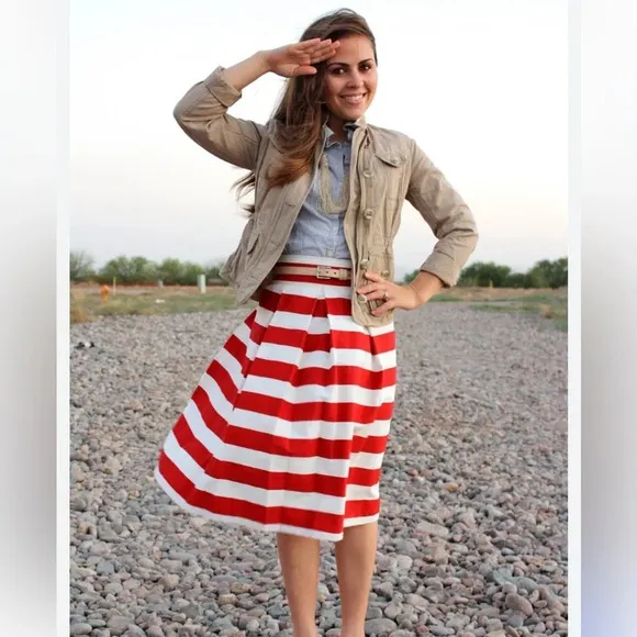 Red and White Patriotic Skirt Corilynn