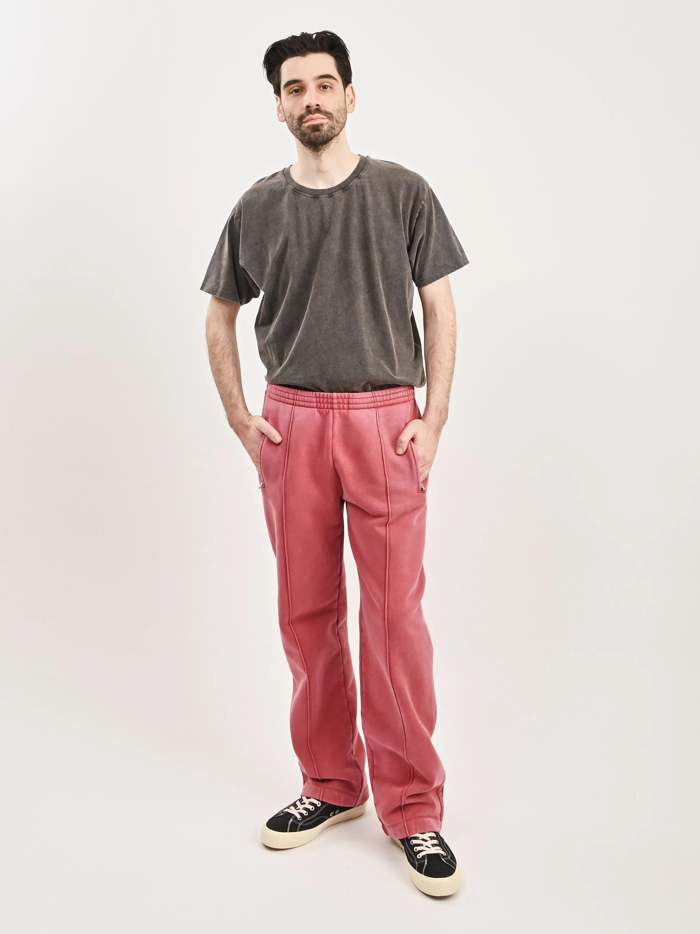 Red Sun Fade Hefty Fleece Track Pants